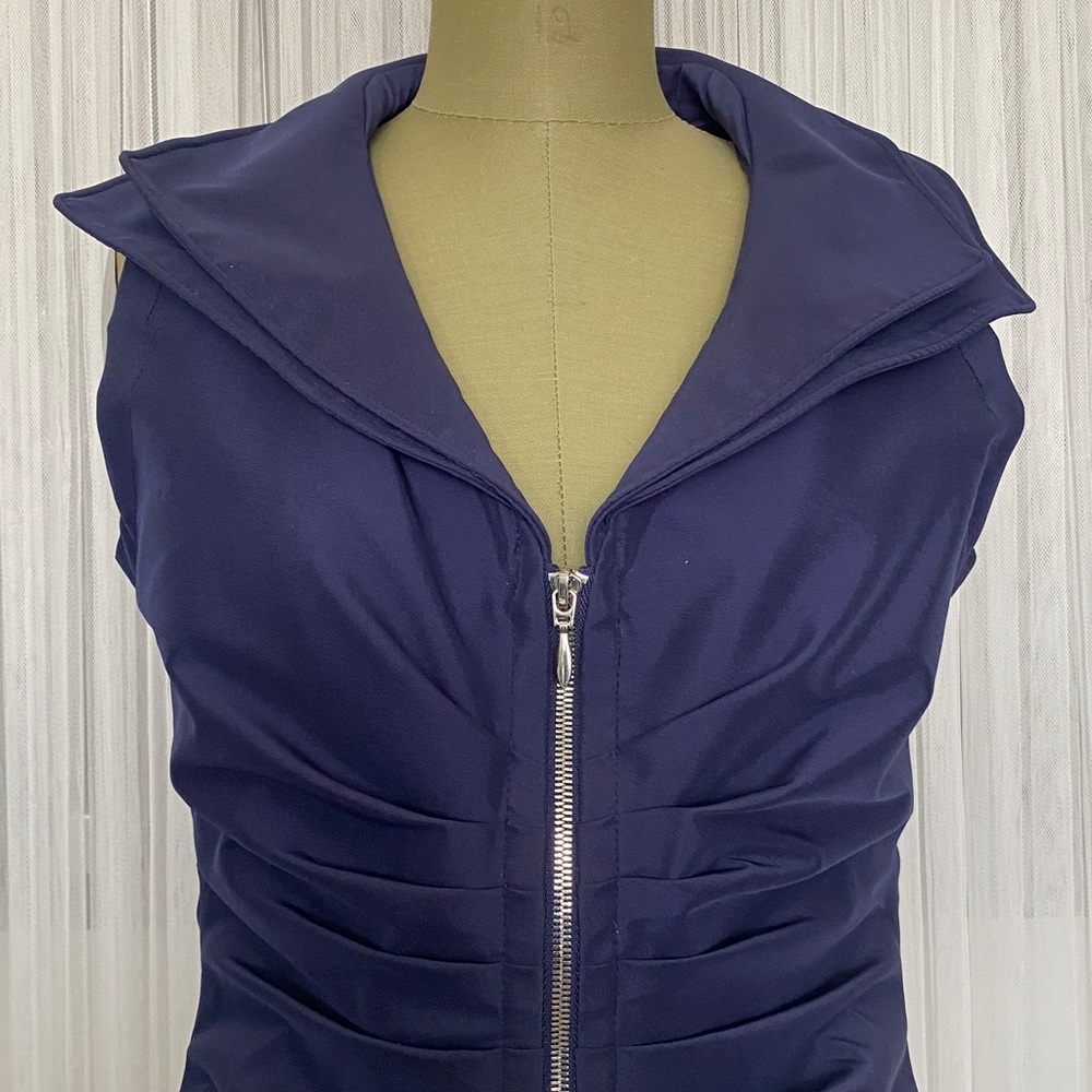 Joseph Ribkoff Navy Sleeveless Zip-Up Midi Dress Size 10 - Picture 8 of 16